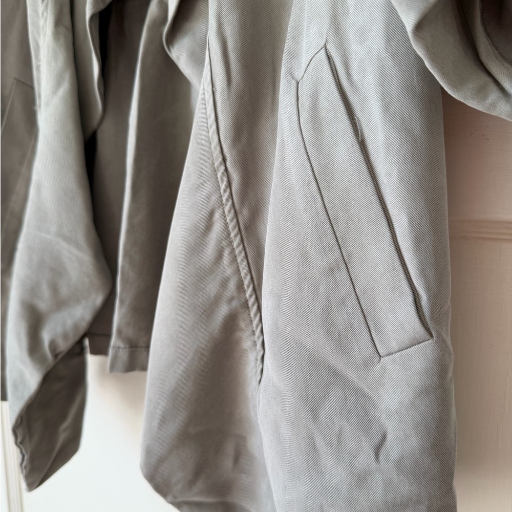 Women's Olive Green Ruffle-Front Jacket - Picture 5 of 5